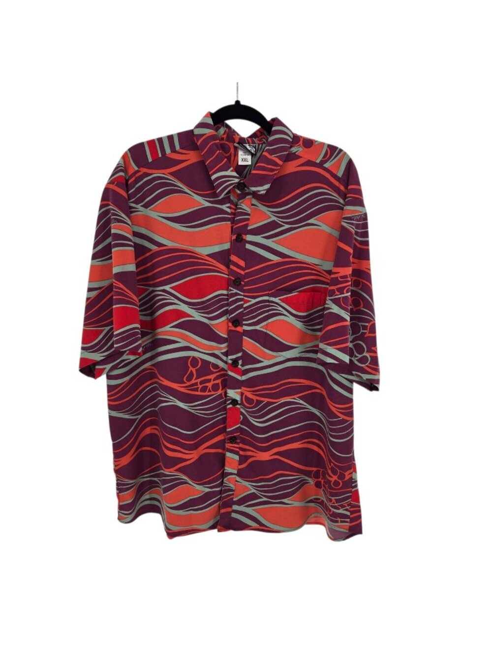 Manuhealii mens size XXL red orange Hawaiian short sleeve button up